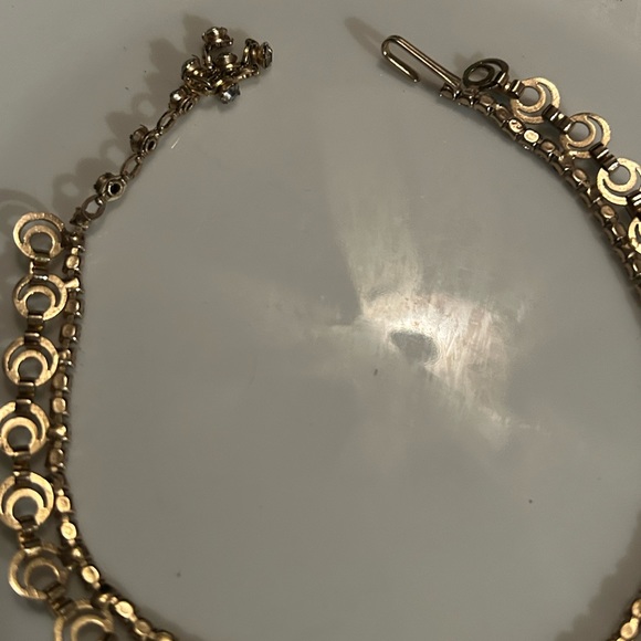 1950’s turquoise and clear crystal vintage choker shepherds hook. EUC - Picture 13 of 15